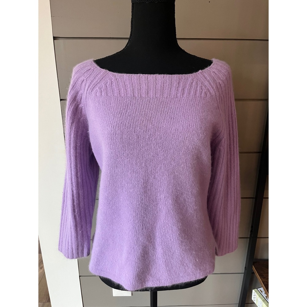 Rafaella Lavender Boat Neck Raglan‎ Sleeve Angora Blend Sweater S